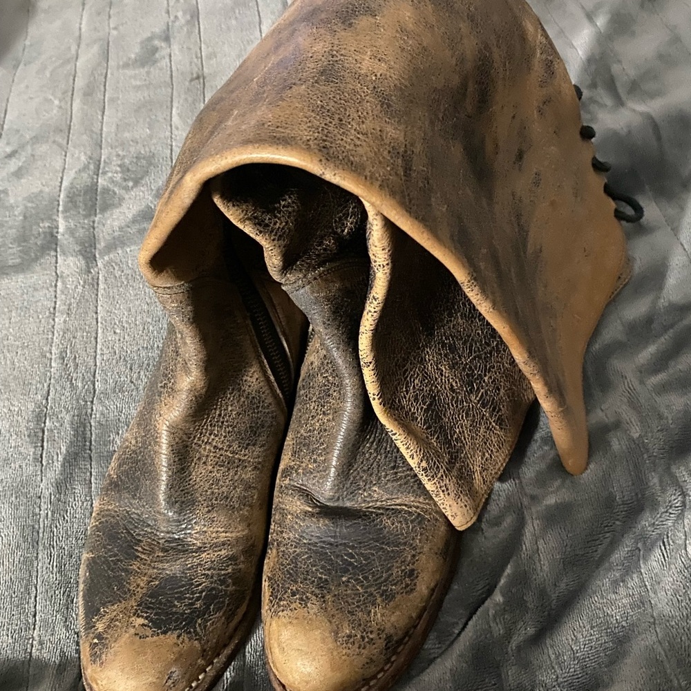 Bed Stu Brown Lace Up Boots Vintage Distressed